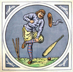 Minton Hollins & Co - Humourous Sporting Scenes - Cricket - 8inch