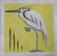 Stork 2 Dunsmore Tiles Polly Brace c1930 Minton Blank