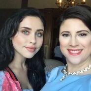 Paxson along with Brenna D'Amico during the filming of Descendants
