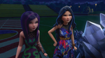 Mal and Evie glare at Zevon