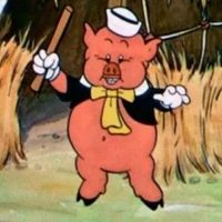 Fifer Pig as he originally appears in Three Little Pigs.