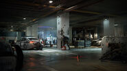 Division agents are seen in cover in the garage of the Police Academy.