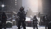 LMB Grenadier, Gunner, Squad Leader, Sniper and Medic in front of Grand Central Station.