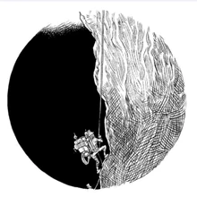 A descender on the cliff