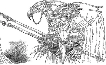 Shryke Sisters patrolling the Great Shryke Slave Market.