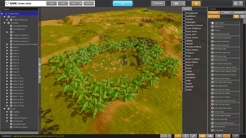 The Combat Arena Template within the Viewport