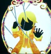 A disguised Riliane trapped in her mirror in the game