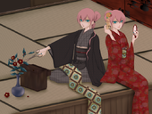 Kayo con el kimono y el obi