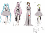 Concept art of Mikulia, Lukana, Meilis and Gumina for The Lunacy of Duke Venomania song