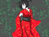 Mujer del kimono rojo
