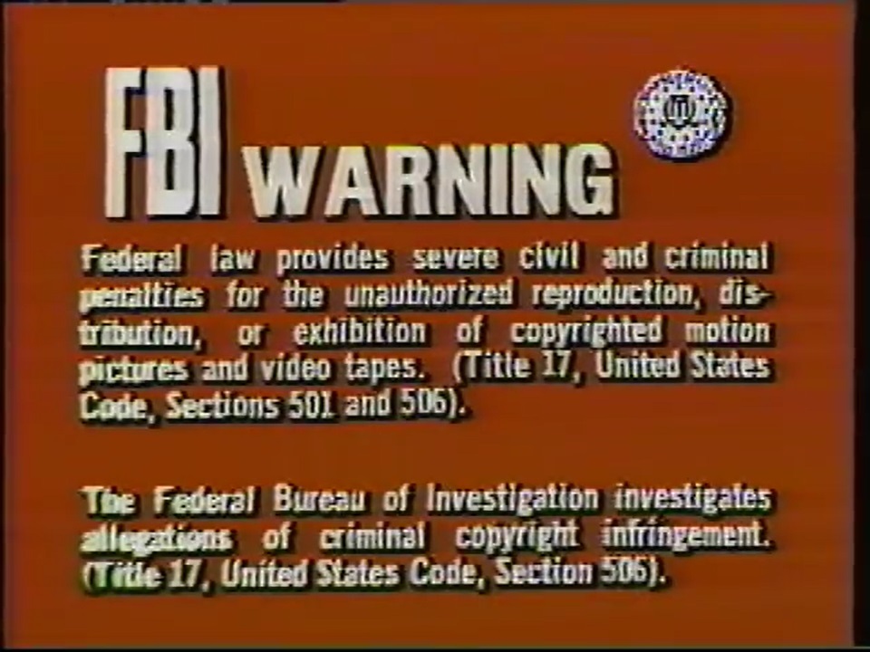 Worldvision Home Video Warning Screen The FBI Warning Screens Wiki
