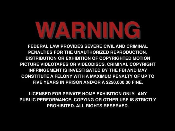 New Line Home Entertainment Warning Screens | The FBI Warning