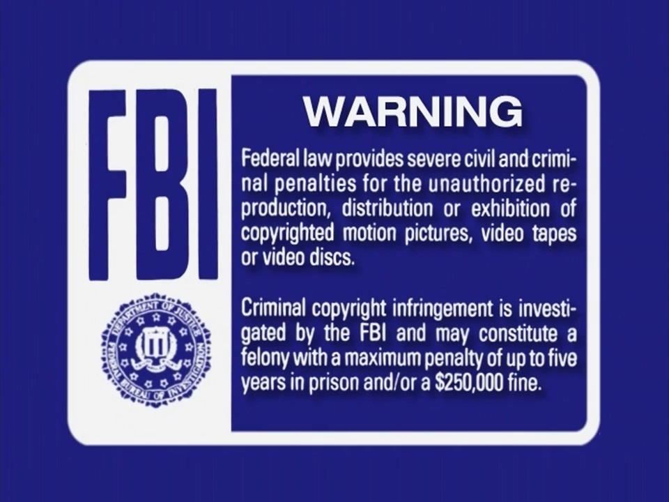 What is the FBI warning screen?
