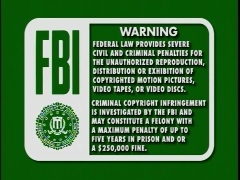 green fbi warning screens