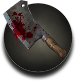 A bloodied cleaver.