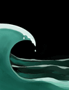 A wave over water.