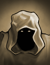 A hooded figure.