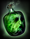 A bottle with a mystical swirling face.