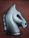 A metal horsehead token.