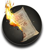 A piece of burning paper inscribed with odd sigils.