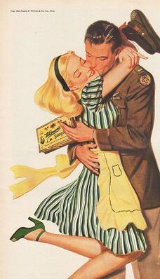 Grieving widow, after she has recieved a Teddygram