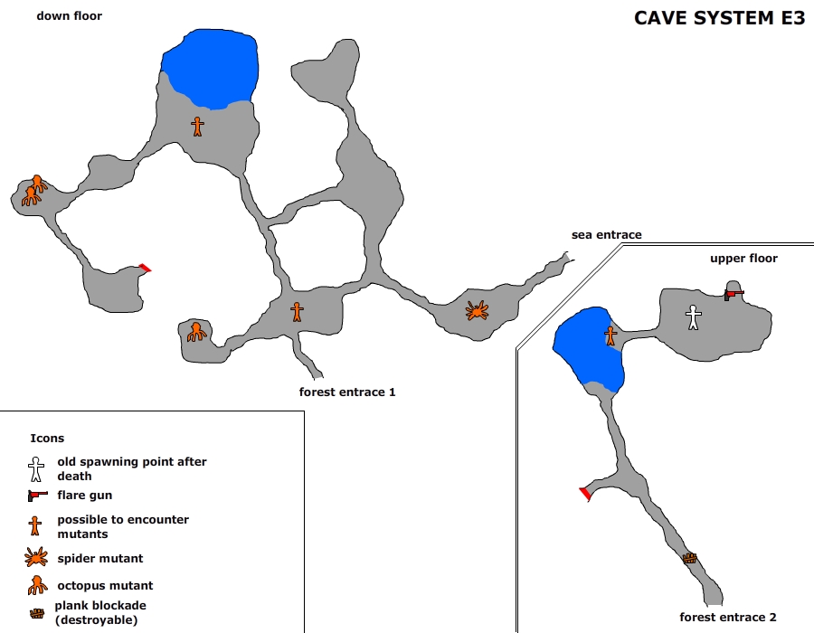 Карта всех пещер в the forest и местоположение предметов