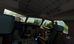 The new cockpit's interior at the old location