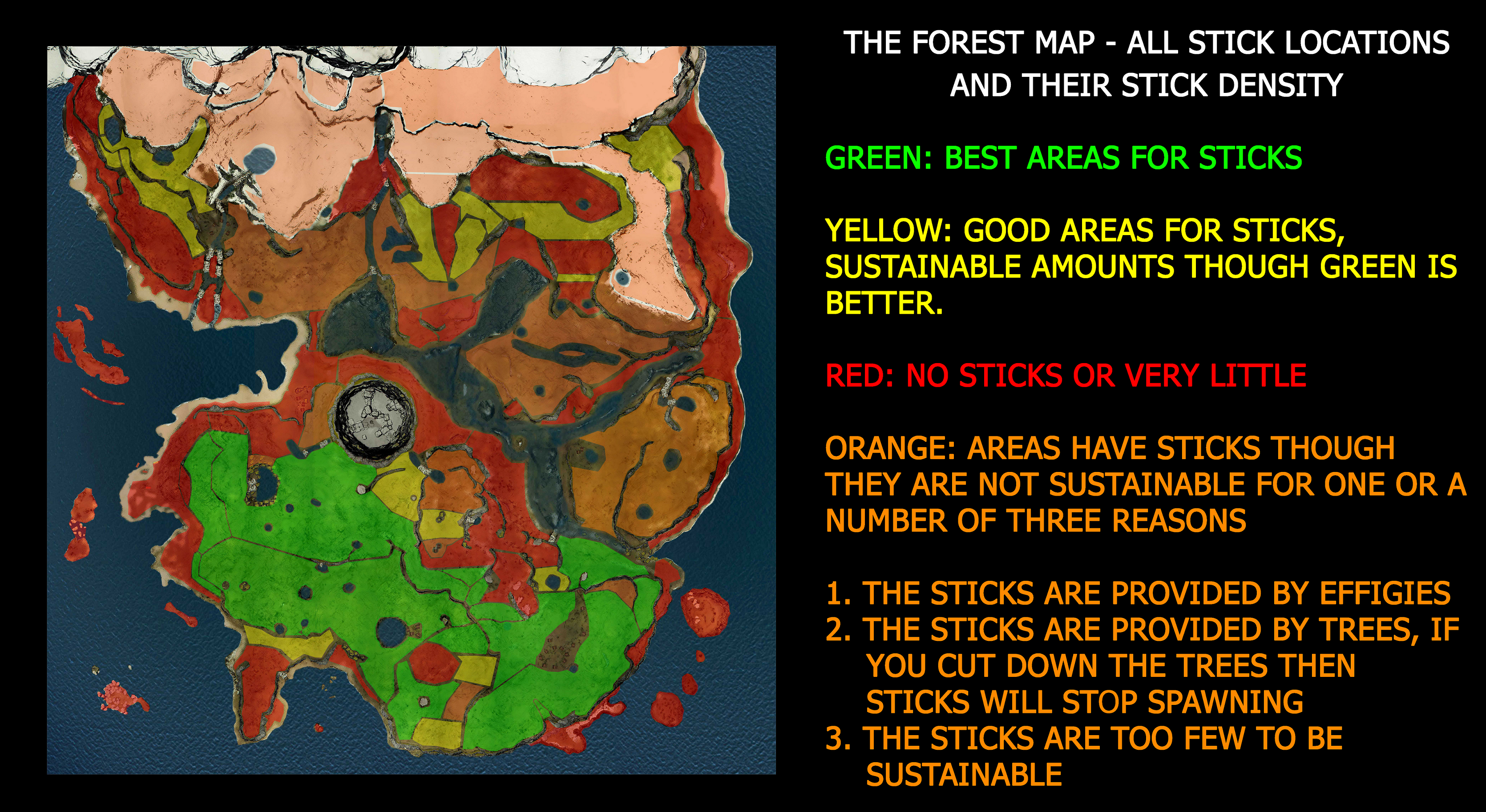 Подробная карта the forest