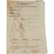 Old autopsy report featuring Megan Cross