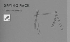 How the drying rack appears in the survival guide in current versions.