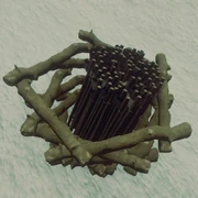 Arrow basket filled with arrows in the snow