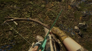 A Crafted Bow with poison arrows equipped.