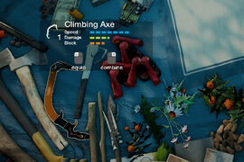 The Climbing Axe in the player's inventory.