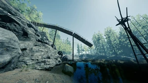 A water slide into the Geese Lake.