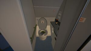 Plane toilet with some booze