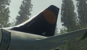 The tail plane in the game.