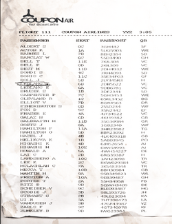 passenger manifest