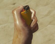 Old version of the lighter, its yellow