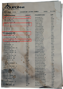 Old Passenger Manifest, note the removed seats.