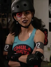 Poppy in her roller derby outfit