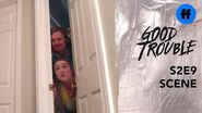 Good Trouble Holiday Special Dennis and Davia Get Stuck Freeform