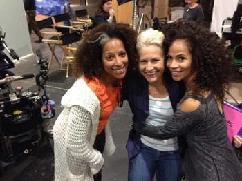 Director Milicent (left), a woman (center), Sherri (right)