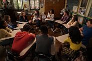 Inside a classroom.