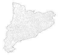 Catalonia map with municipalities