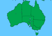Map of Australia with borders.