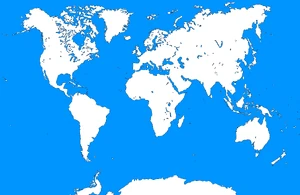 A very detailed traced map of the world.