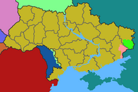 Ukraine w/ borders, Transnistria and Novorossia (DPR and LPR)