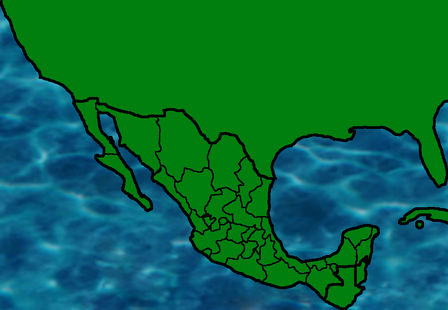 Mexico map with water textures