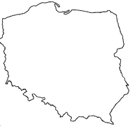 Blank map of Poland