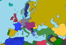 World War I map with colors, by FandomFanUser2007